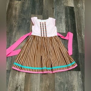 WELL DRESSED WOLF WDW FALL FESTIVAL DRESS size 8 PINK BROWN Embroidery